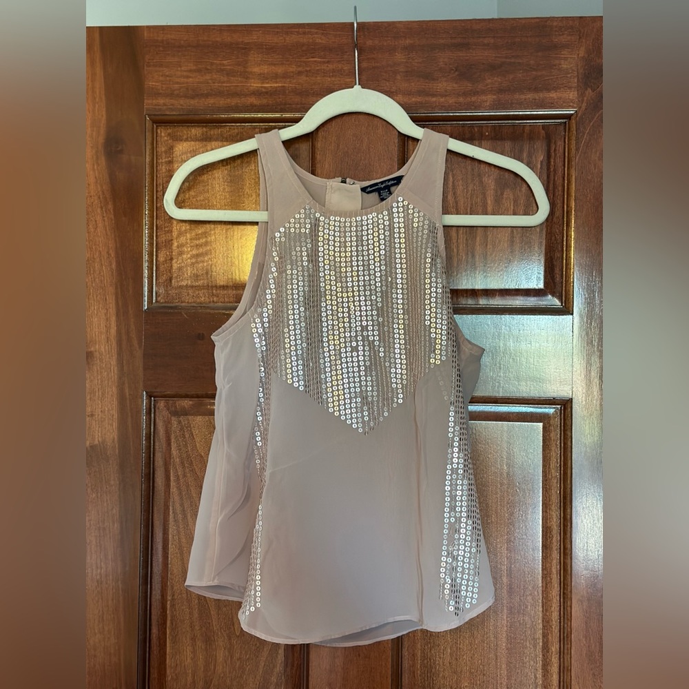American Eagle Pink Sequined Top